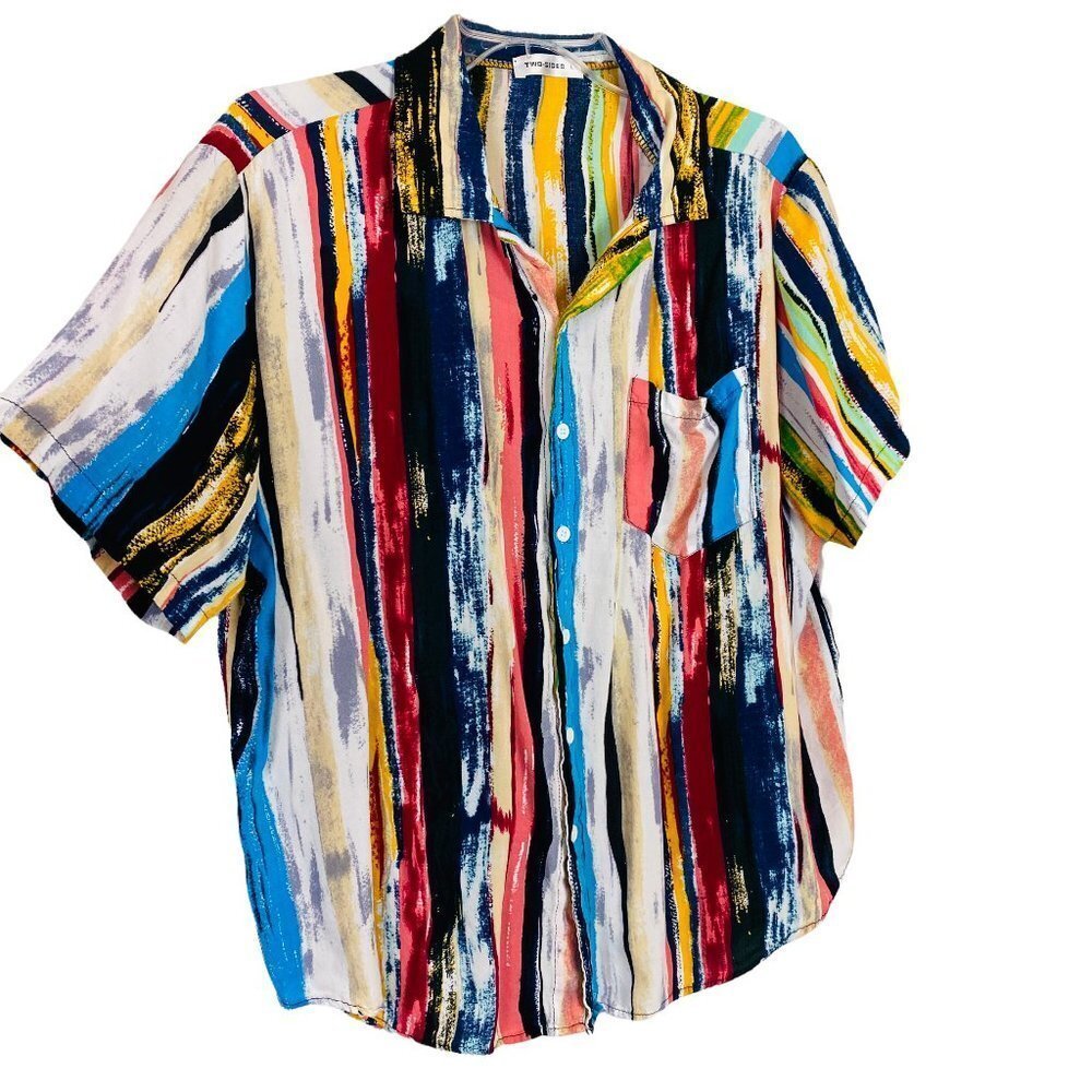 Two Sided 80s 90s Retro Watercolor Blouse